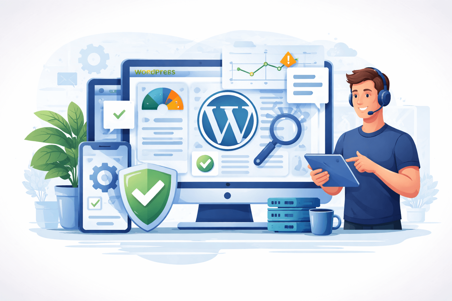 surveillance et maintenance de site WordPress