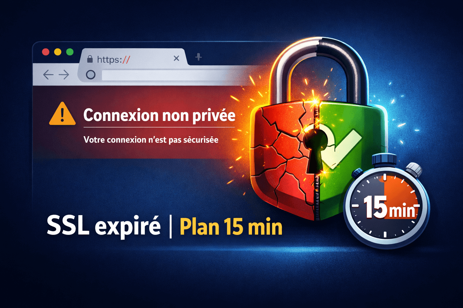 Certificat SSL expiré : plan 15 min pour sauver vos conversions