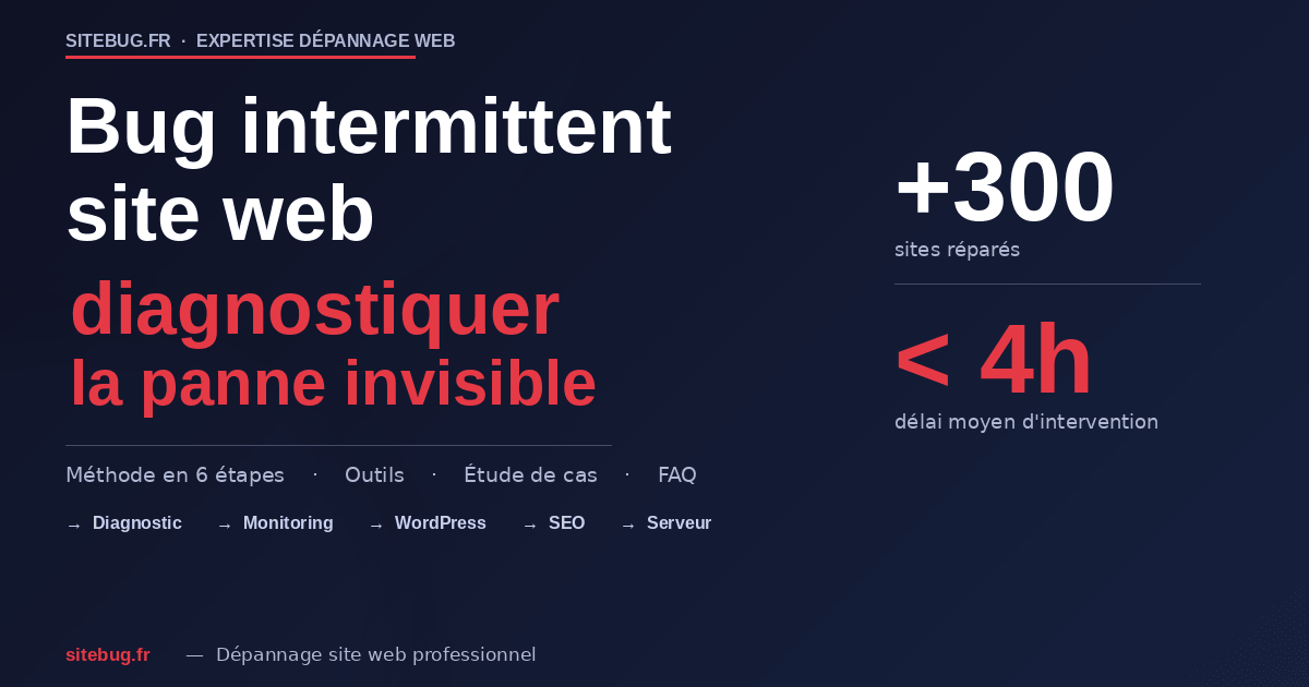Bug intermittent site web : diagnostic et solutions
