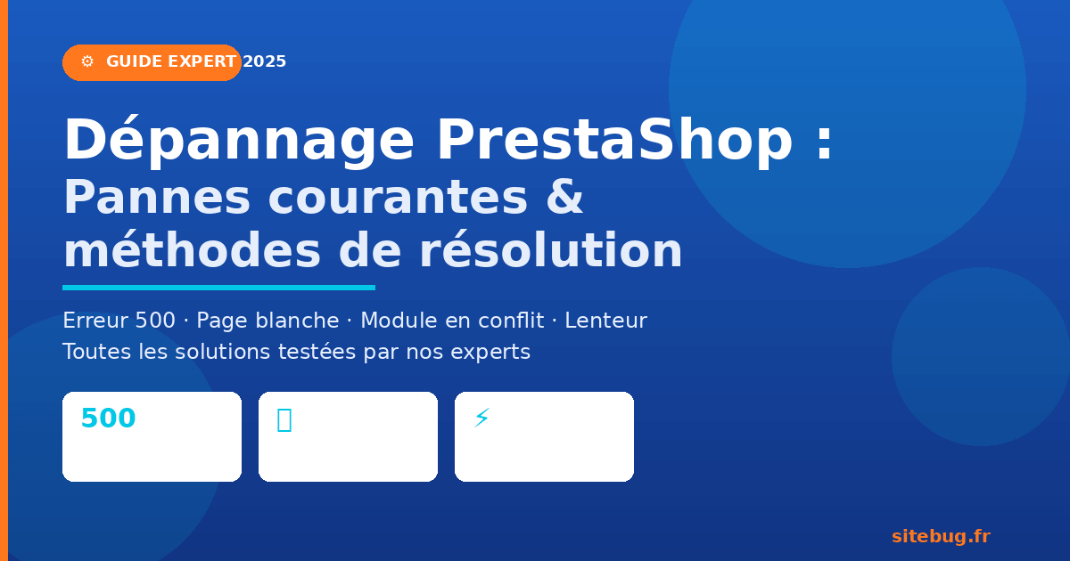 Dépannage PrestaShop : pannes courantes et méthodes de résolution efficaces