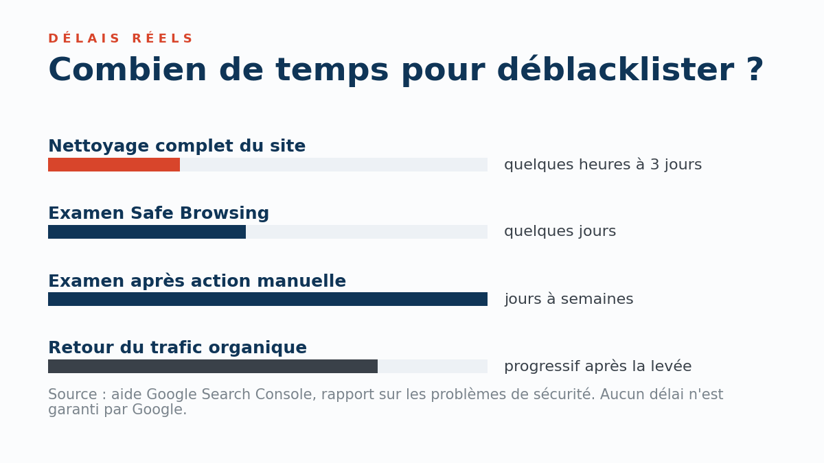 Délai déblacklistage de son site par Google