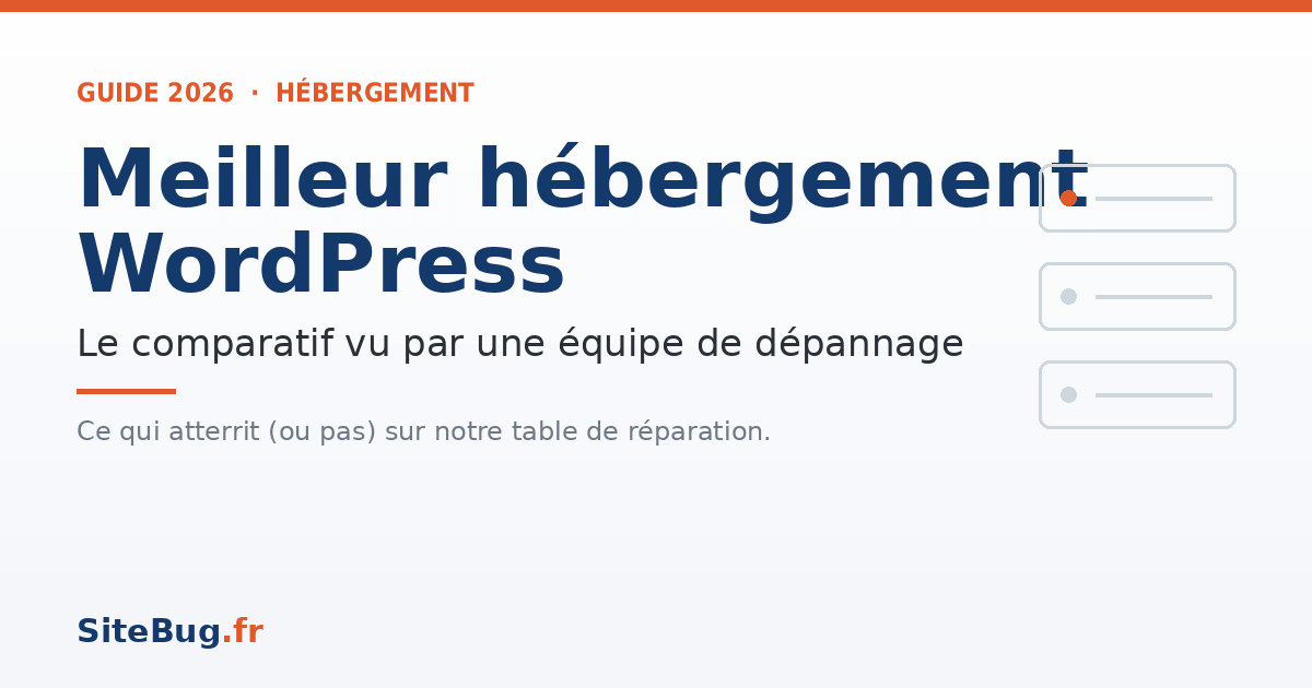Meilleur hébergement WordPress : le comparatif vu par une équipe de dépannage