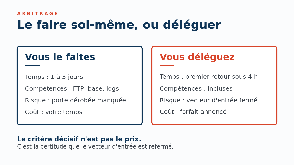Nettoyer son site soit même ou faire appel à un prestataire