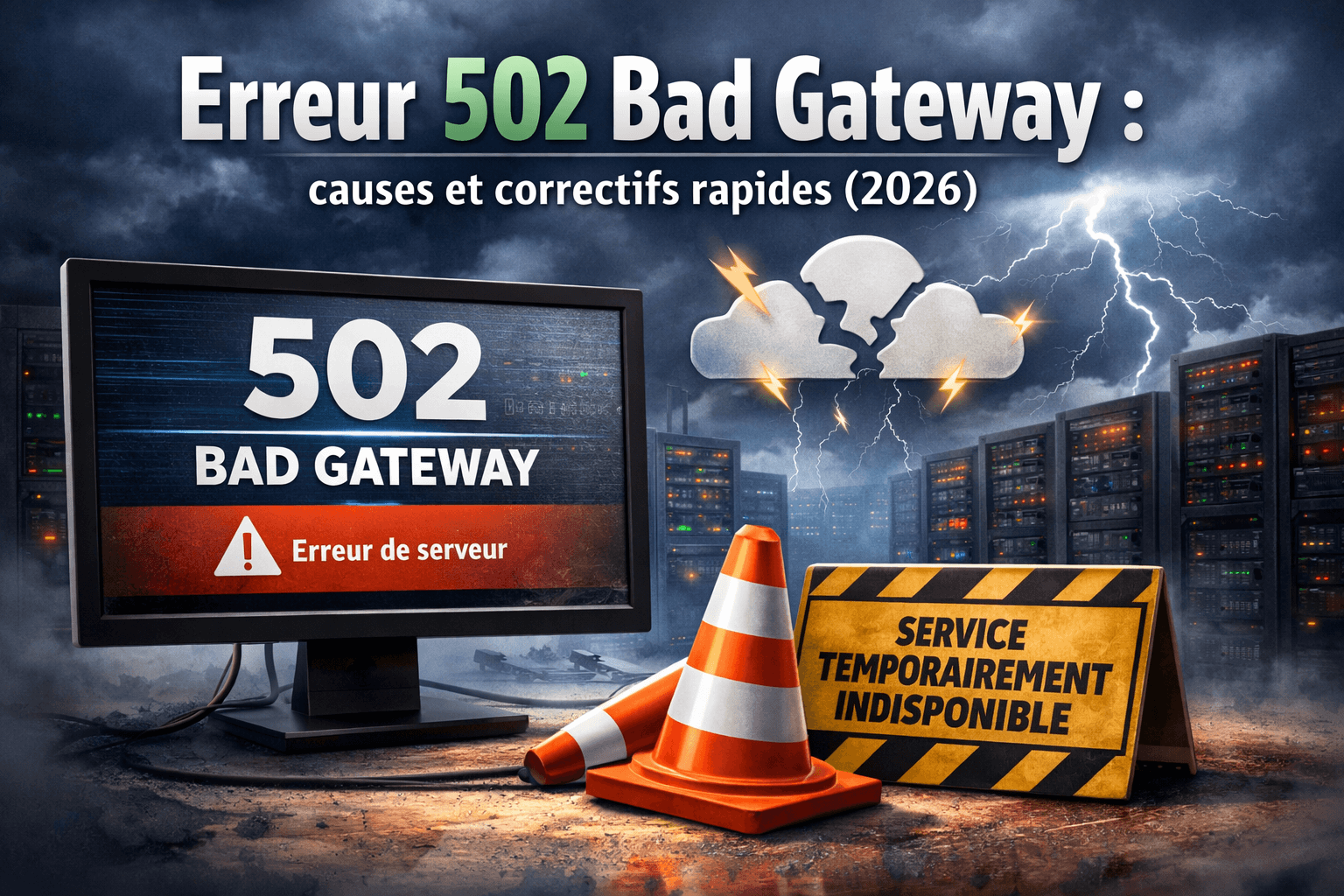 Erreur 502 Bad Gateway : causes et correctifs rapides (2026)