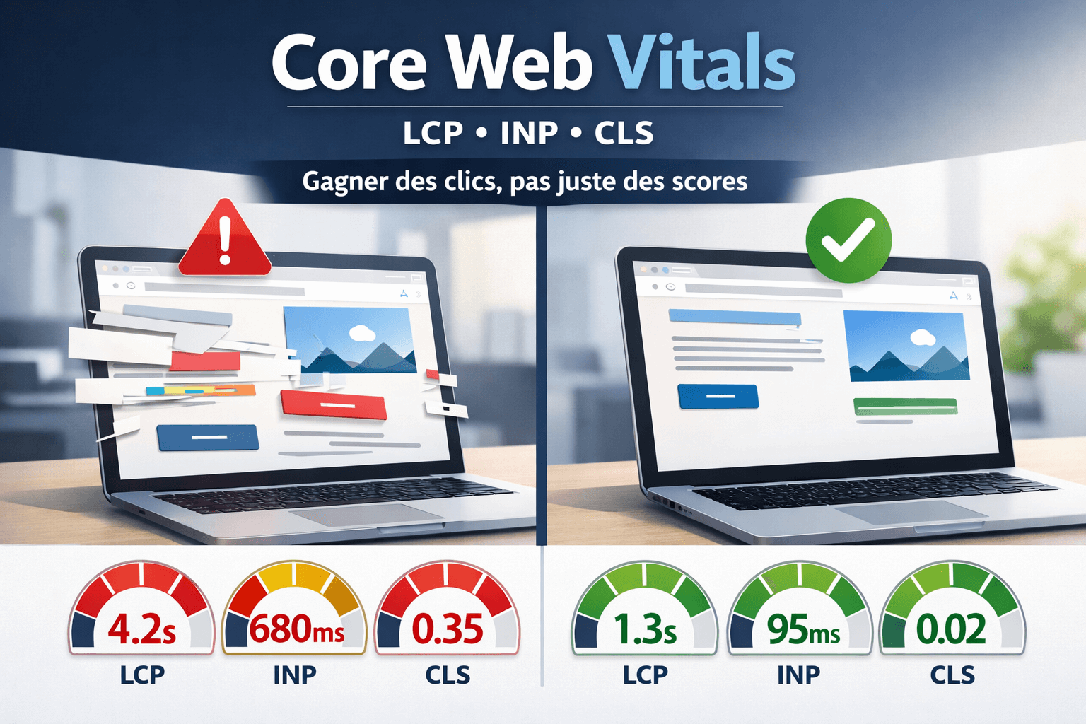 Core Web Vitals : ce que Google mesure vraiment, pourquoi vous perdez des clics… et comment corriger intelligemment